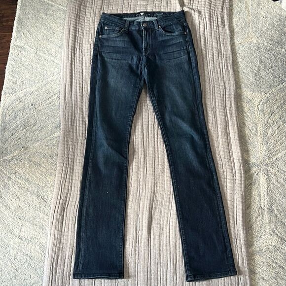 7 for all Mankind straight Kimmie dark wash jeans size 28 used in very good cond - Picture 1 of 8